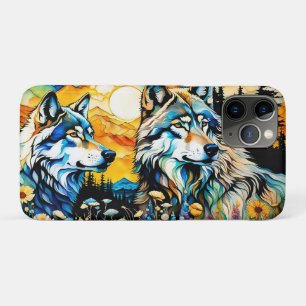 Grey wolf and Wildflowers Case-Mate iPhone Case