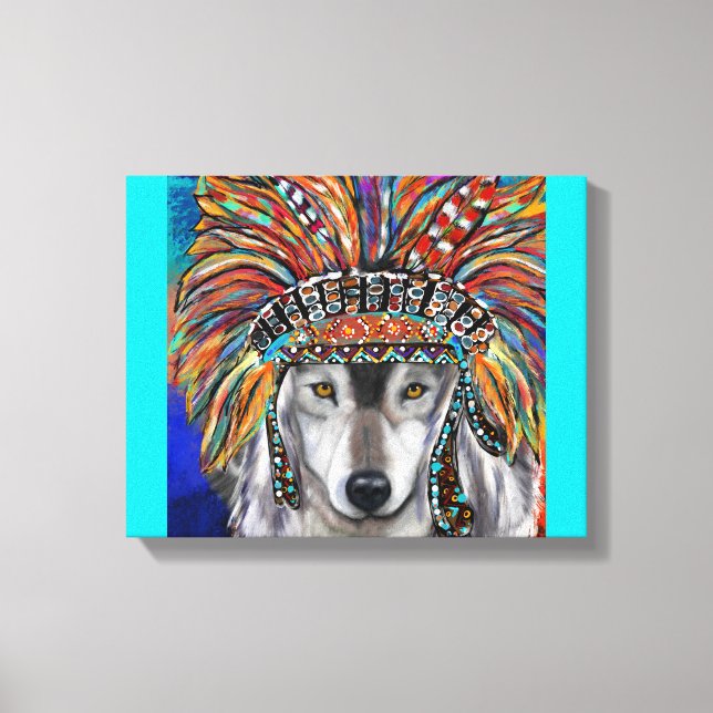 Grey Wolf Art Canvas Print (Front)