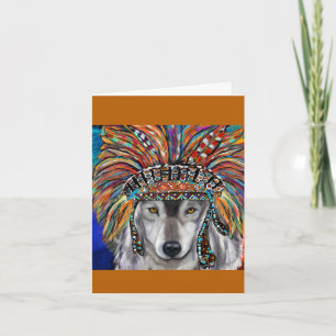 Grey Wolf Art Card
