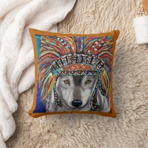 Grey Wolf Art Cushion