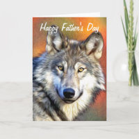 Grey Wolf Art Painting Happy Father's Day