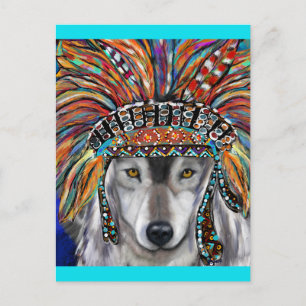 Grey Wolf Art Postcard