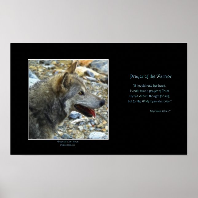 GREY WOLF Art Poster & Poem (Front)