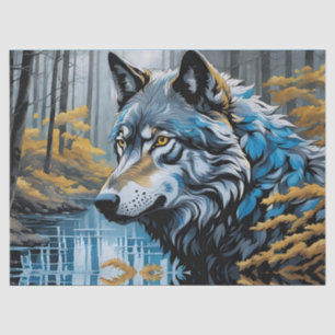 Grey Wolf at The Stream Tissue Paper