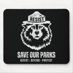 Grey Wolf Bear Resist Protect National Park Women  Mouse Pad