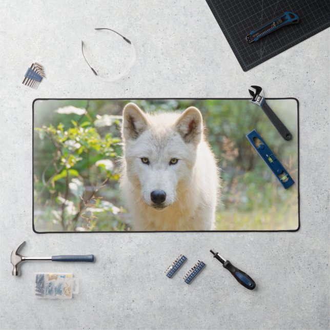 Grey Wolf, Beautiful Canine Photography  Desk Mat (Workstation)