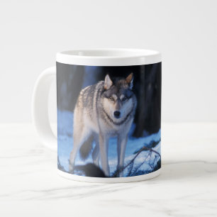 grey wolf, Canis lupus, in the foothills Large Coffee Mug