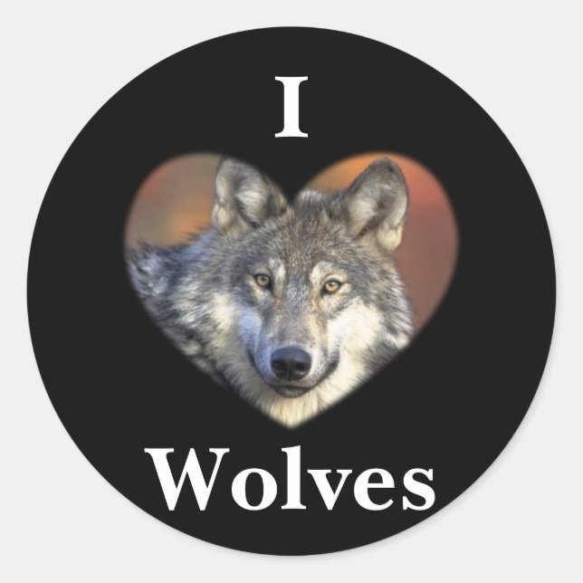 Grey Wolf Classic Round Sticker (Front)