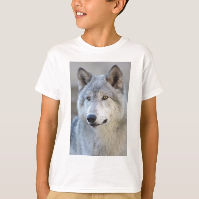 Grey Wolf Closeup T-Shirt (Front)