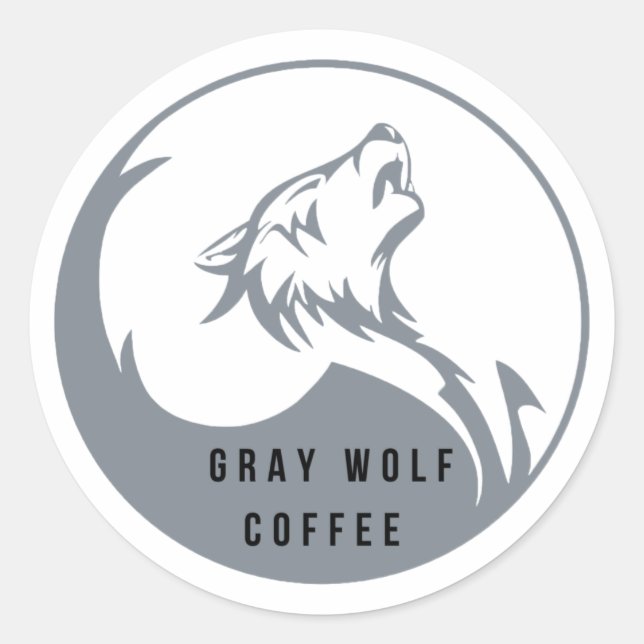 Grey Wolf Coffee Large Sticker (Front)