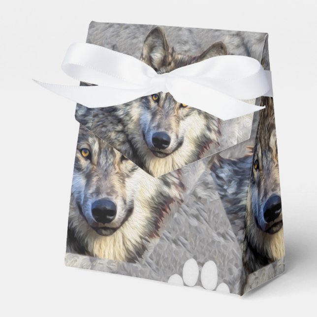 Grey Wolf Dignity Favour Box (Front Side)