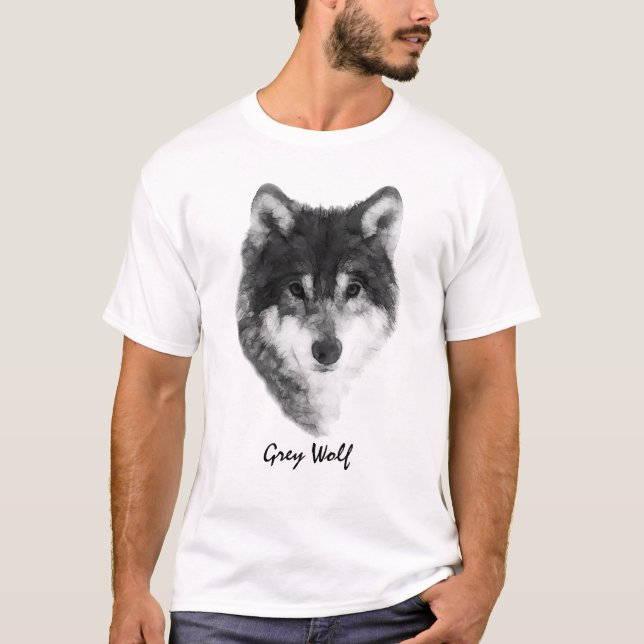 Grey Wolf elegant customisable T-Shirt (Front)