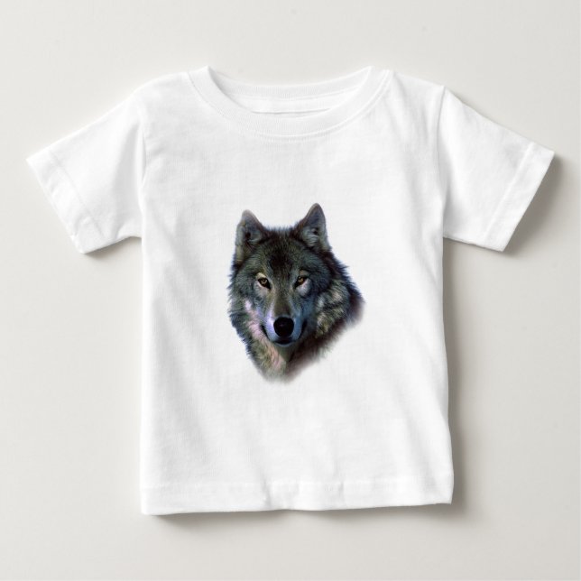 Grey Wolf Eyes Baby T-Shirt (Front)