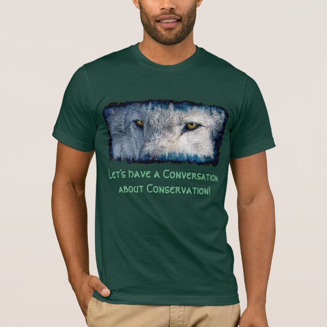 Grey Wolf Eyes Wildlife Conservation T-Shirt (Front)
