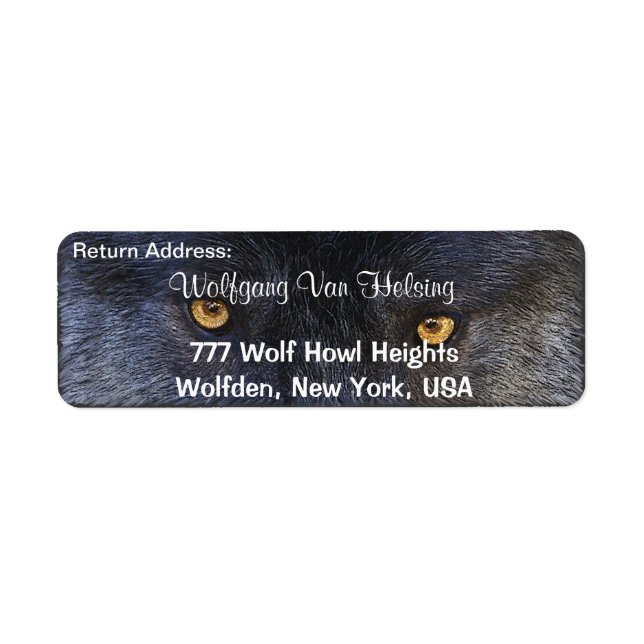 GREY WOLF EYES Wildlife Return Address Labels (Front)