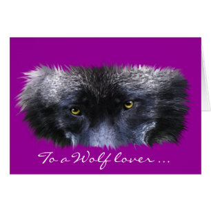 GREY WOLF EYES Wildlife Supporter blank card