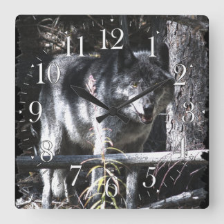 Grey Wolf & Forest Photo Clock