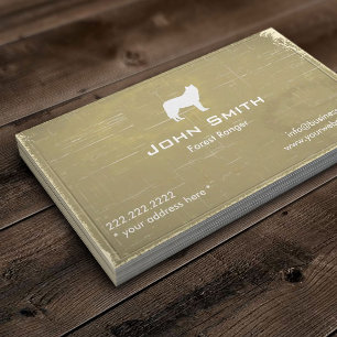 Grey Wolf Forest Ranger Old Paper Business Card