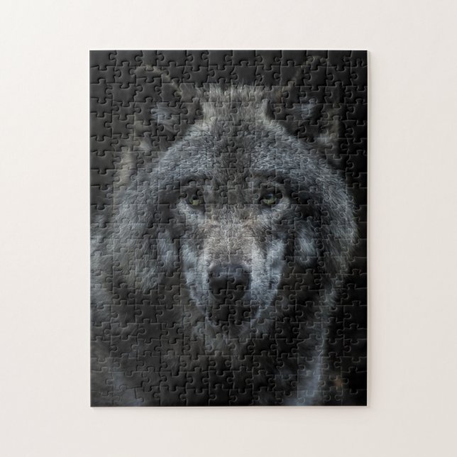 Grey Wolf Forest Wild Animals Nature Close Look Up Jigsaw Puzzle (Vertical)