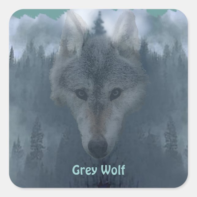 GREY WOLF & FOREST Wildlife Supporter Stickers (Front)