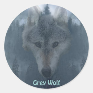 GREY WOLF & FOREST Wildlife Supporter Stickers