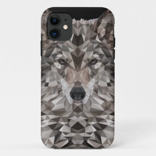 Grey Wolf Geometric Portrait Case-Mate iPhone Case