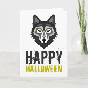 Grey Wolf, Happy Halloween Card