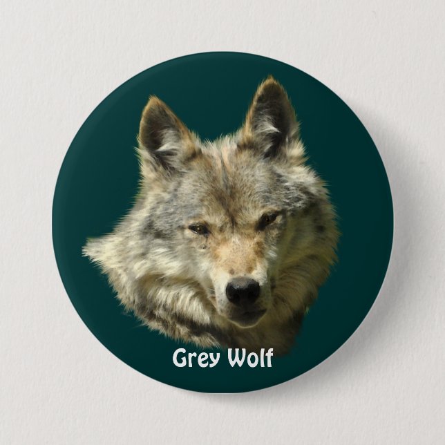 Grey Wolf Head Wildlife-lover Collector Badge (Front)