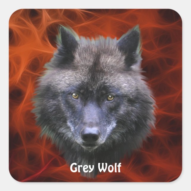 GREY WOLF HEAD Wildlife Supporter Stickers (Front)