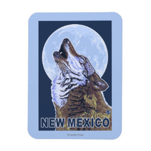 Grey Wolf HowlingNew Mexico Magnet