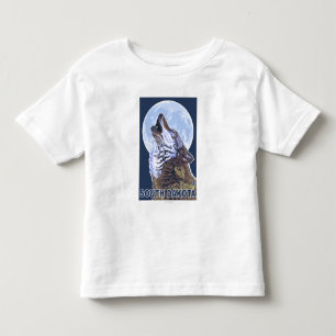 Grey Wolf HowlingSouth Dakota Toddler T-Shirt