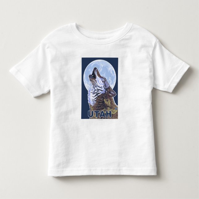 Grey Wolf HowlingUtah Toddler T-Shirt (Front)