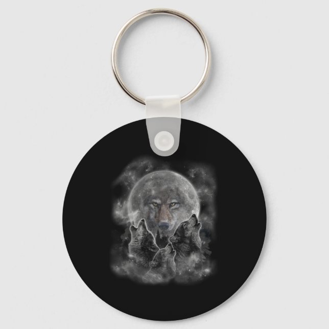 Grey Wolf Hunting Ground  Key Ring (Front)