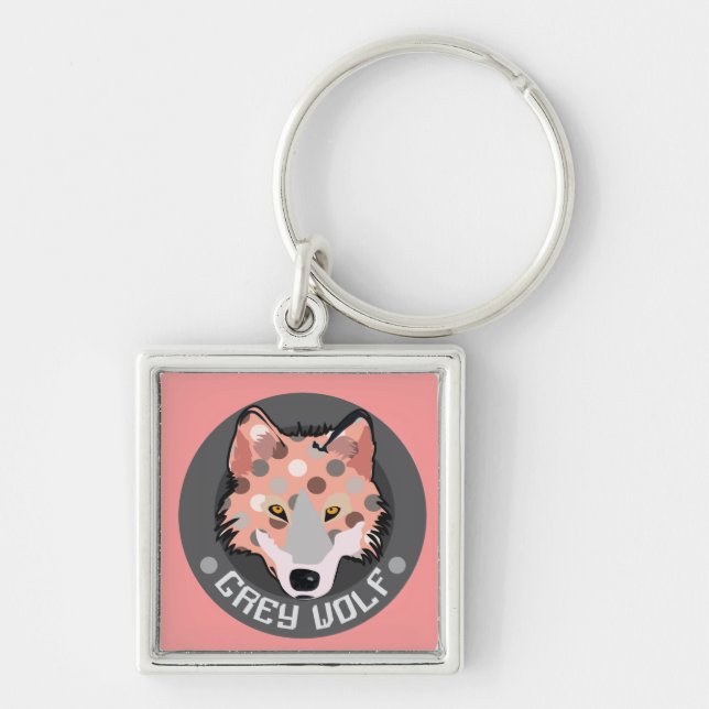 Grey Wolf Key Ring (Front)