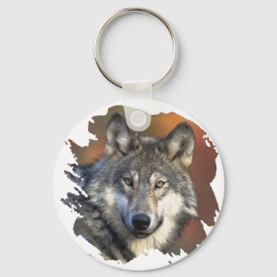 Grey Wolf Key Ring