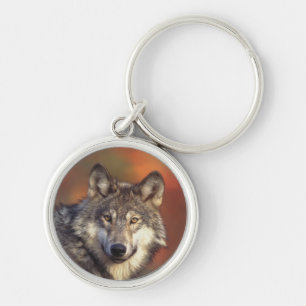 Grey Wolf Keychain