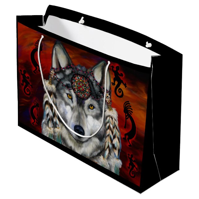 GREY WOLF LARGE GIFT BAG (Back Angled)