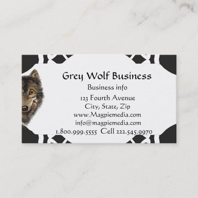 Grey Wolf Lodge Business Custom Business Card (Front)