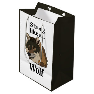 Grey Wolf Medium Gift Bag