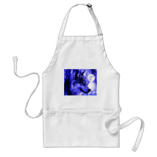 Grey Wolf & Moon Standard Apron
