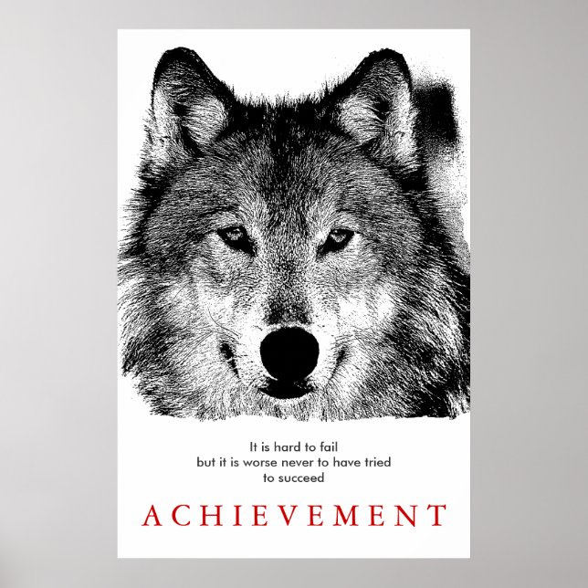 Grey Wolf Motivational Unique Creative Poster (Front)