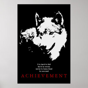 Grey Wolf Motivational Unique Pop Art Poster