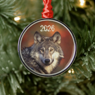 Grey Wolf Ornament