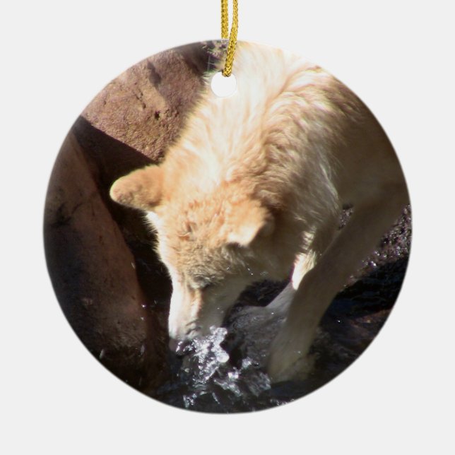 Grey Wolf Ornament ~ Endangered Species Series (Front)