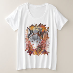Grey WOLF PROWLER Plus Size T-Shirt