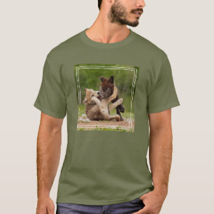 Grey Wolf Pups Wrestling T-Shirt
