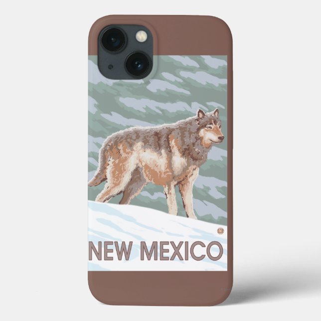 Grey Wolf StandingNew Mexico Case-Mate iPhone Case (Back)