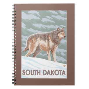 Grey Wolf StandingSouth Dakota Spiral Notebook