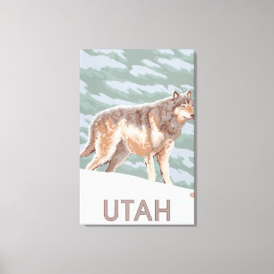 Grey Wolf StandingUtah Canvas Print