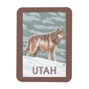 Grey Wolf StandingUtah Magnet